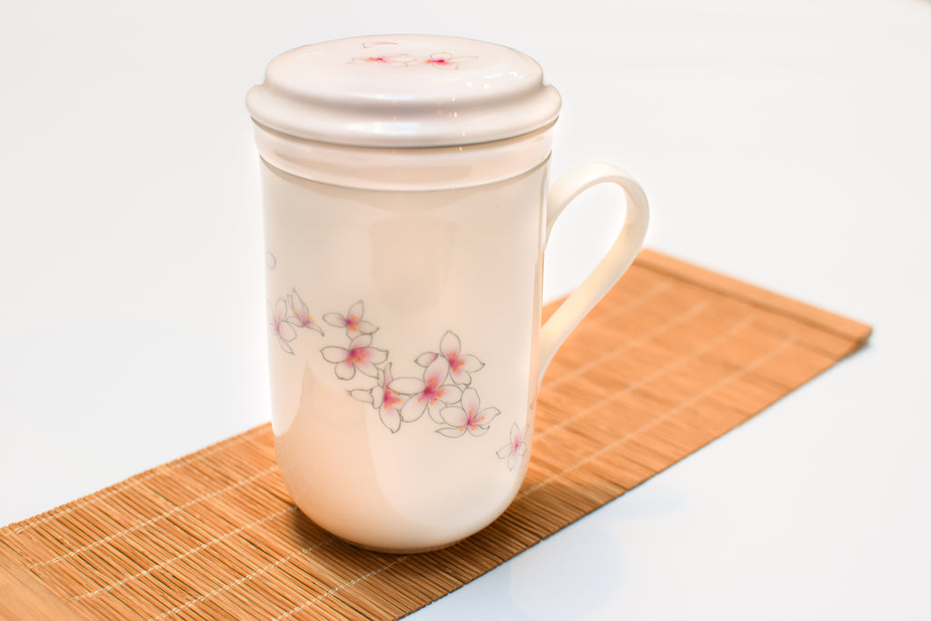 Porcelain Infuser Cup (Flower Design)