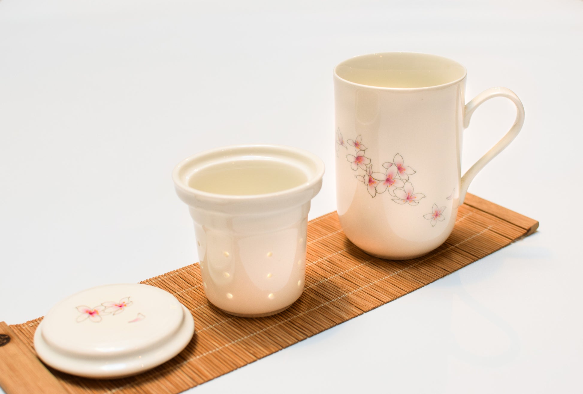 Porcelain Infuser Cup (Flower Design)