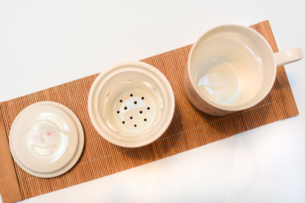 Porcelain Infuser Cup (Flower Design)