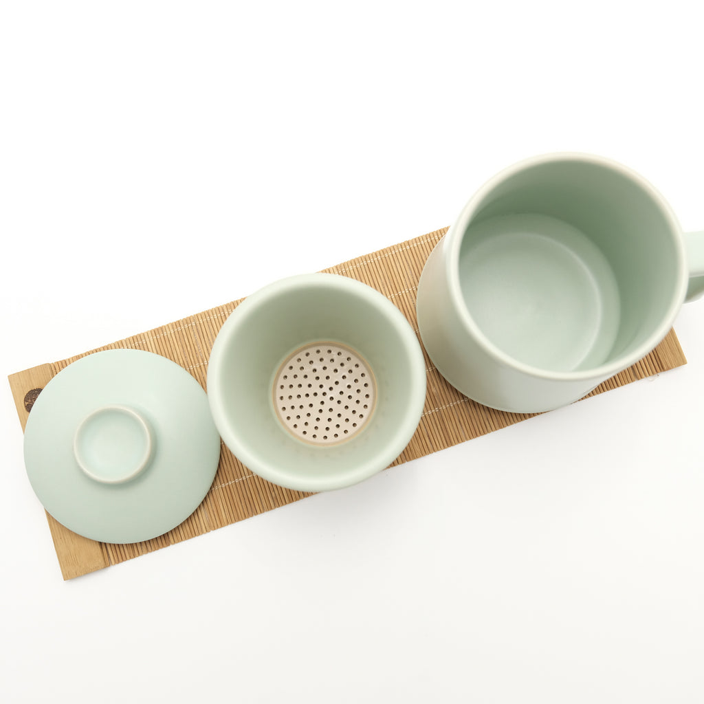 Ru Kiln Ceramic Tea Infuser Mug