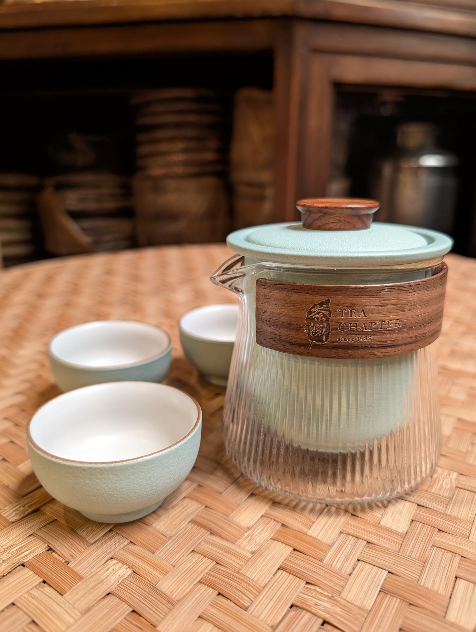 Fluted Glass Travel Tea Set
