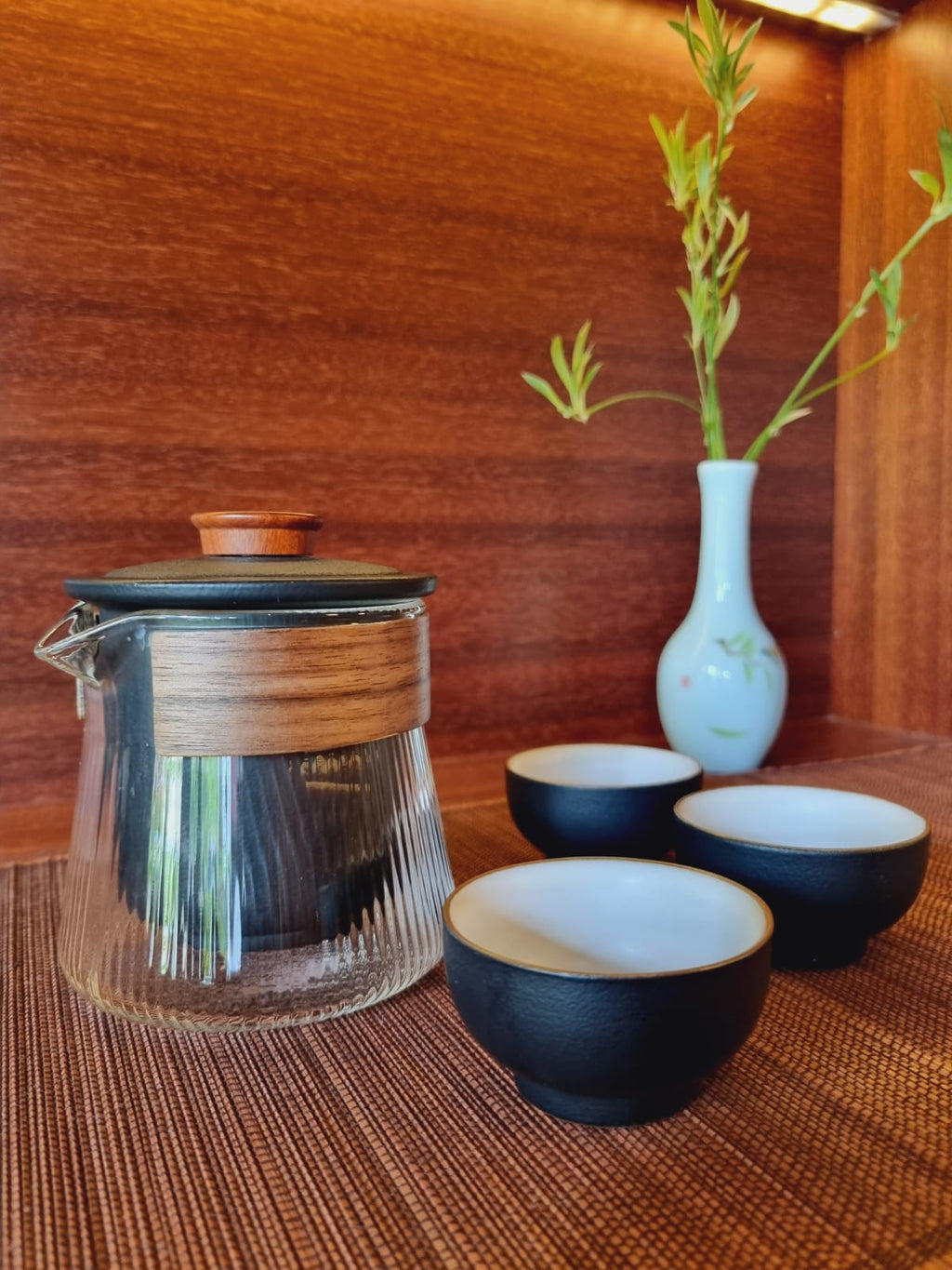 Fluted Glass Travel Tea Set