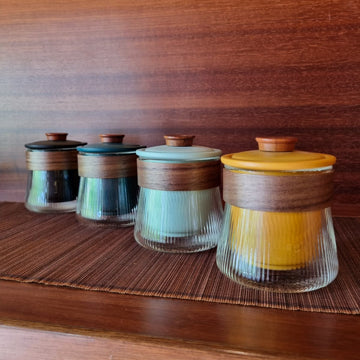 Fluted Glass Travel Tea Set