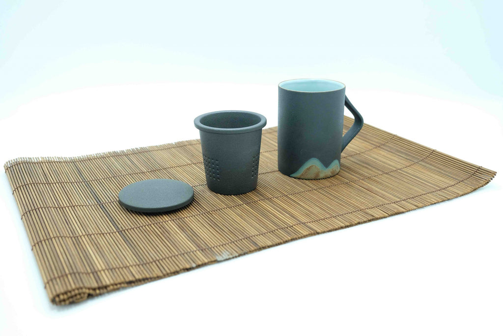 Zen Style Ceramic Tea Infuser Cup (Black)