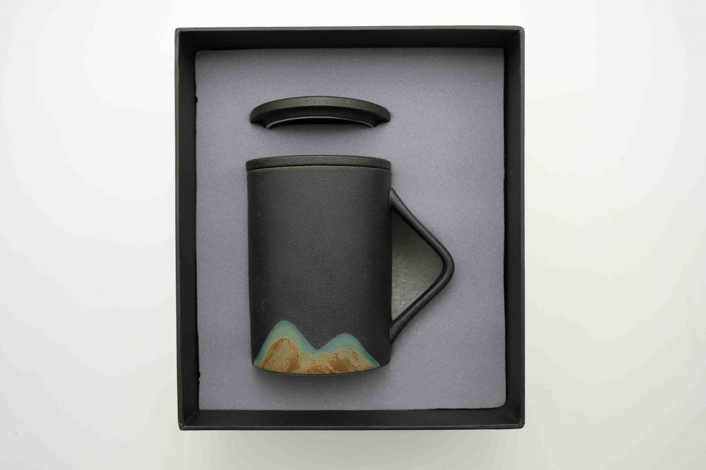Zen Style Ceramic Tea Infuser Cup (Black)