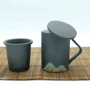 Zen Style Ceramic tea infuser cup 2 Zen Style Ceramic Tea Infuser Cup (Black)