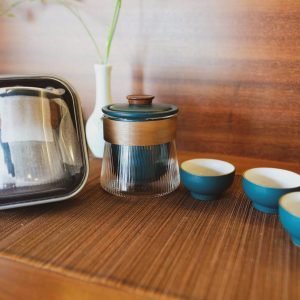 Fluted Glass Travel Tea Set 6 TravelSetGlass01 Fluted Glass Travel Tea Set